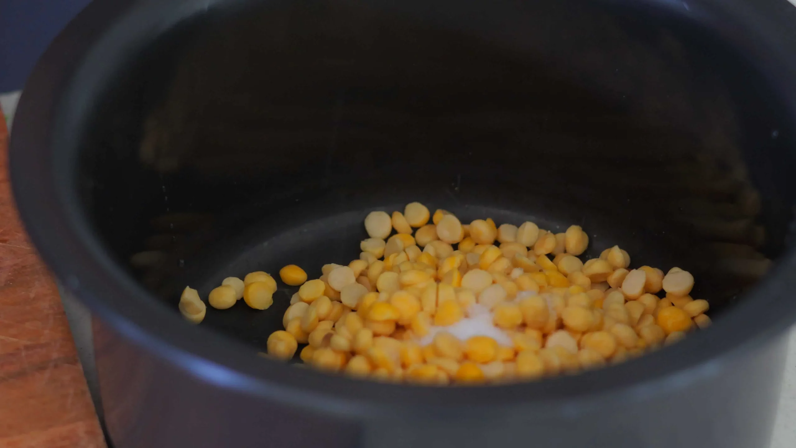 soaked chana dal with added salt before cooking