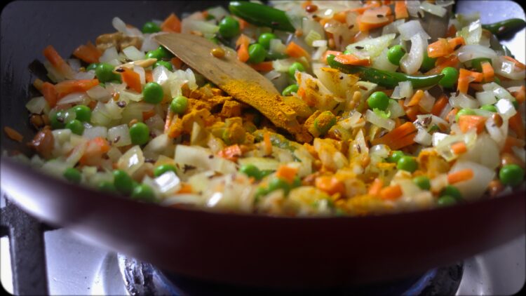 Coriander rice making