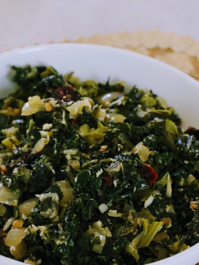 Kale Stir Fry with Coconut (Kale Thoran)