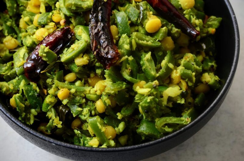 Beans Senagapappu Koora (Beans Chana Dal Stir fry)