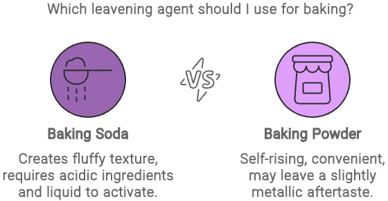 which leavening agent should I use for baking? Baking soda or baking powder