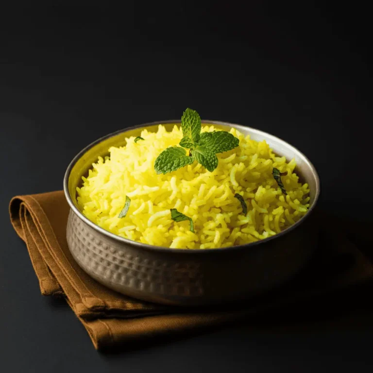 lemon rice in a bowl